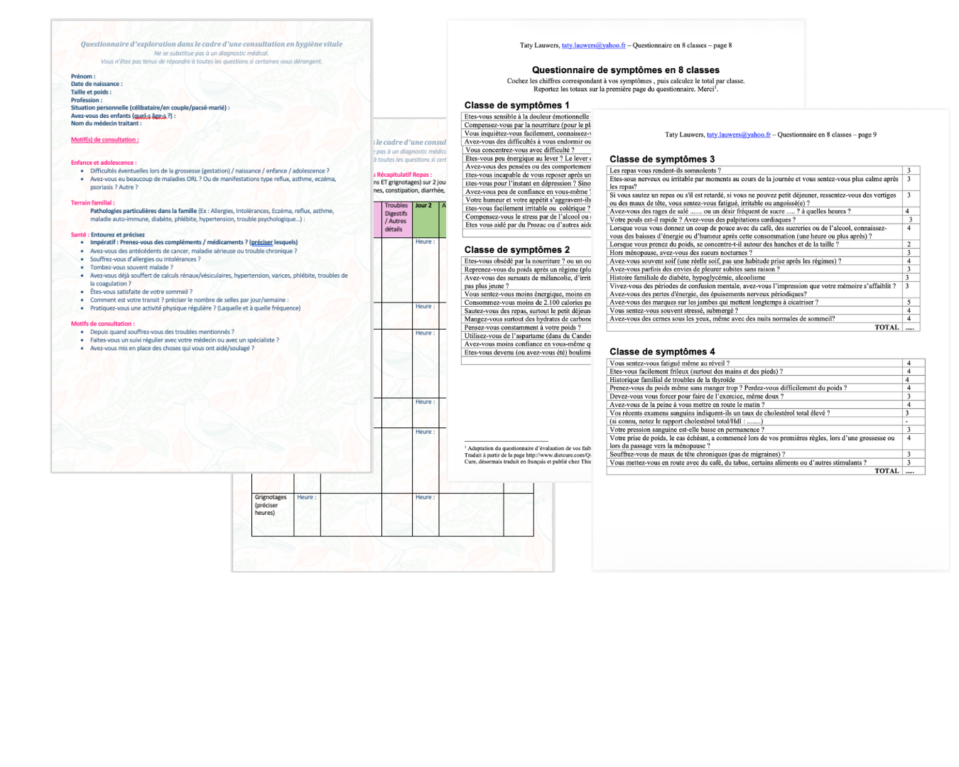 Questionnaires de bilan