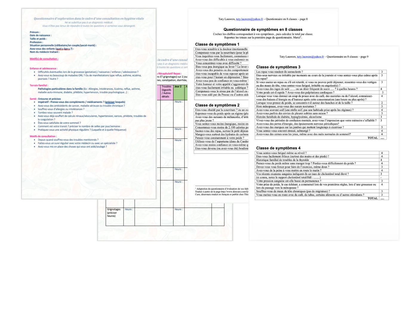 Questionnaires de bilan